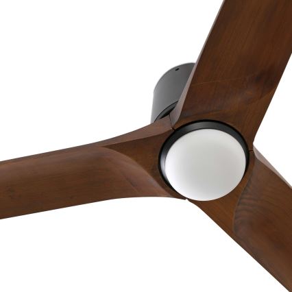FARO 33839WT-1TW - LED Aptumšojams griestu ventilators HEYWOOD TUB L LED/10W/230V 2700/4000/6000K priede/melna d. 132 cm Wi-Fi Tuya + tālvadības pults