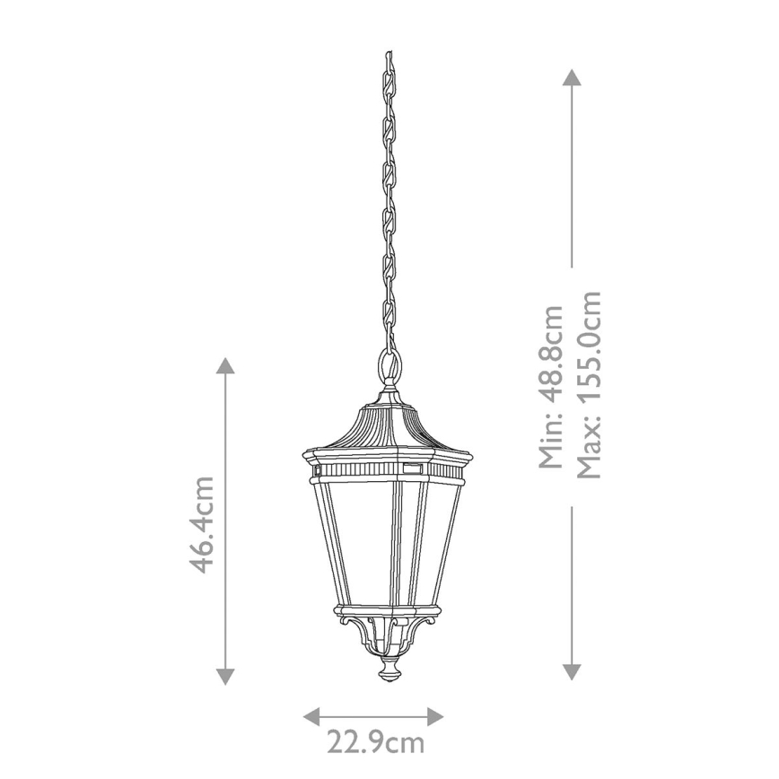 Feiss - Āra lustra ar ķēdi COTSWOLD LANE 2xE14/60W/230V IP23 melna