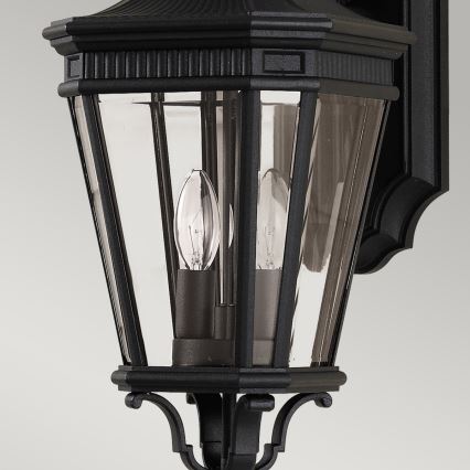 Feiss - Āra sienas lampa COTSWOLD LANE 2xE14/60W/230V IP44 melna