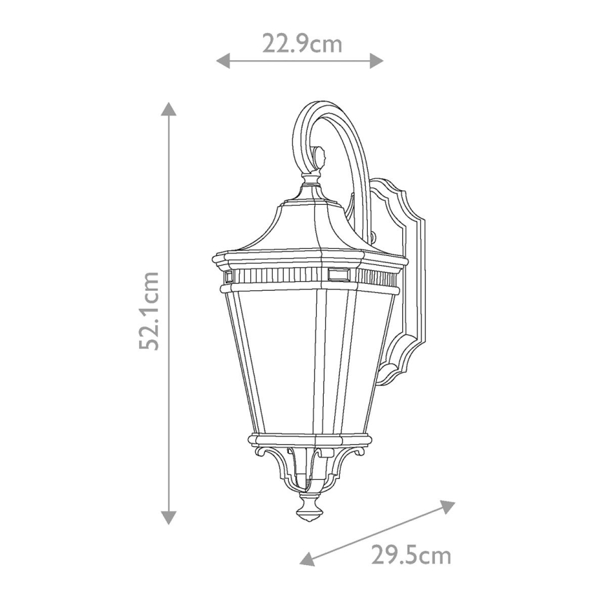 Feiss - Āra sienas lampa COTSWOLD LANE 2xE14/60W/230V IP44 melna