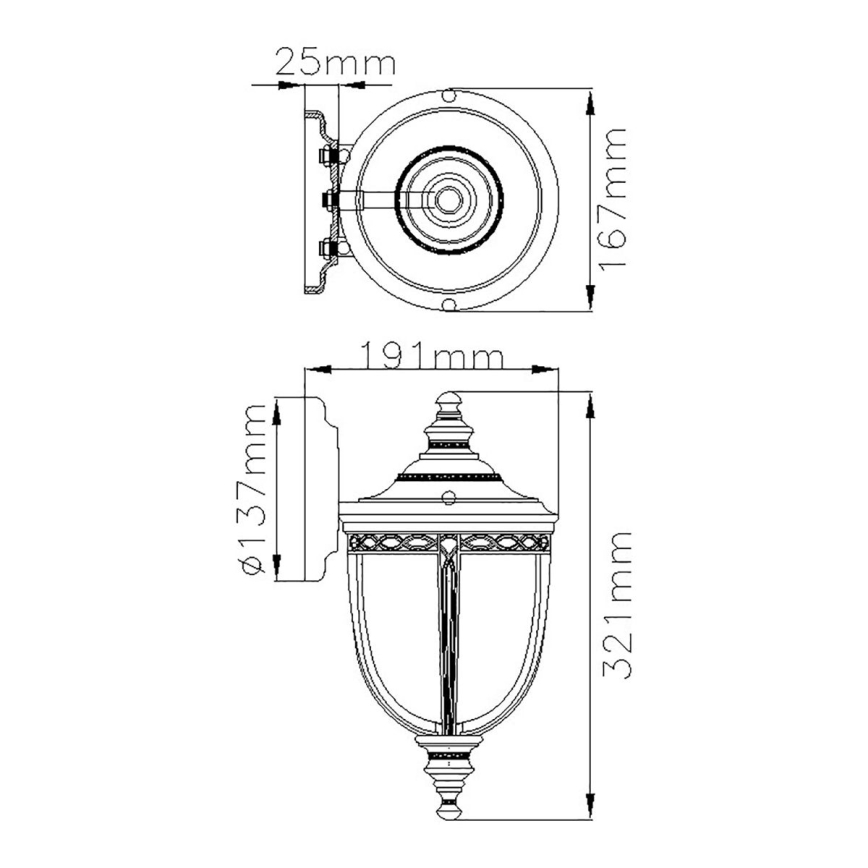 Feiss - Āra sienas lampa ENGLISH BRIDLE 1xE27/60W/230V IP44