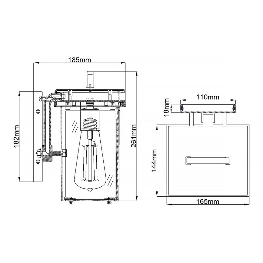 Feiss - Āra sienas lampa GLENVIEW 1xE27/60W/230V IP44 antracīta