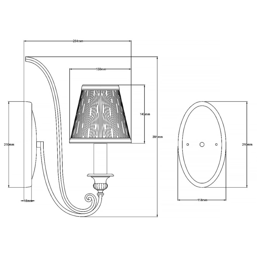Feiss - Sienas lampa ABBEY 1xE14/40W/230V