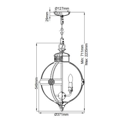 Feiss - Lustra ar ķēdi ADAMS 3xE14/60W/230V bronza