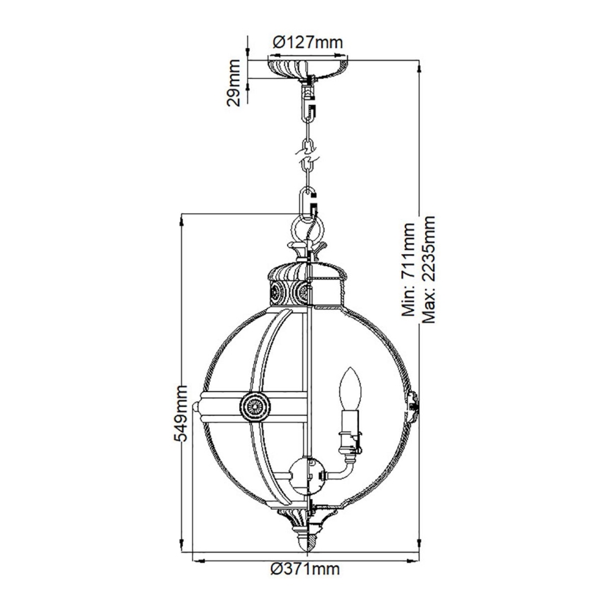 Feiss - Lustra ar ķēdi ADAMS 3xE14/60W/230V bronza
