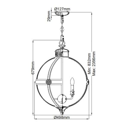 Feiss - Lustra ar ķēdi ADAMS 4xE14/60W/230V bronza