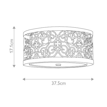 Feiss - griestu lampa ARABESQUE 2xE27/40W/230V zelta krāsā