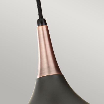 Feiss - Pakaramā lustra BESO 1xE27/60W/230V, Ø 25,4 cm, melna/varškrāsaina