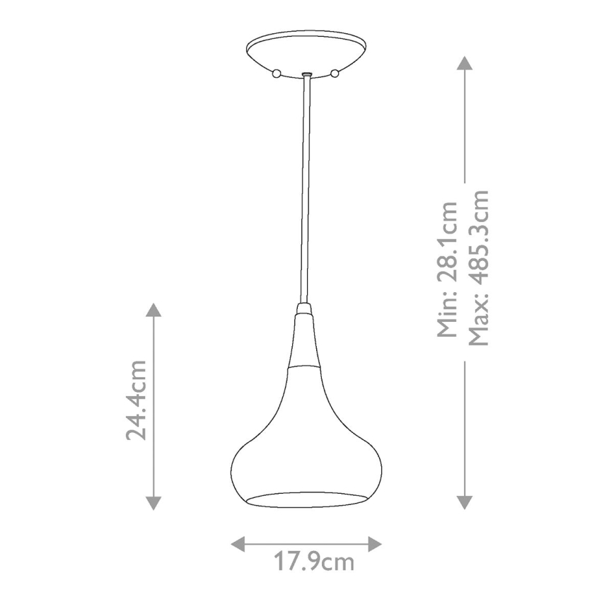 Feiss - Pakaramais uz troses BESO 1xE27/60W/230V Ø 17,9 cm melns/vara krāsa