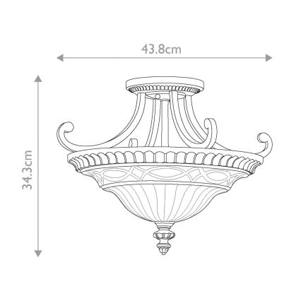 Feiss - Virsapmetuma lustra DRAWING ROOM 2xE27/60W/230V