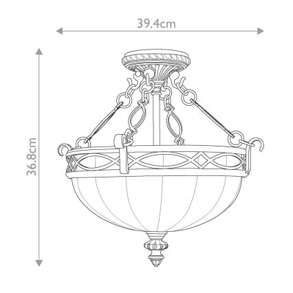 Feiss - Virsapmetuma lustra DRAWING ROOM 2xE27/60W/230V