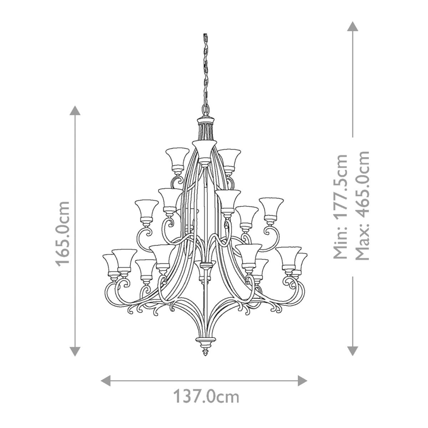 Feiss - Lustra ar ķēdi DRAWING ROOM 18xE27/60W/230V