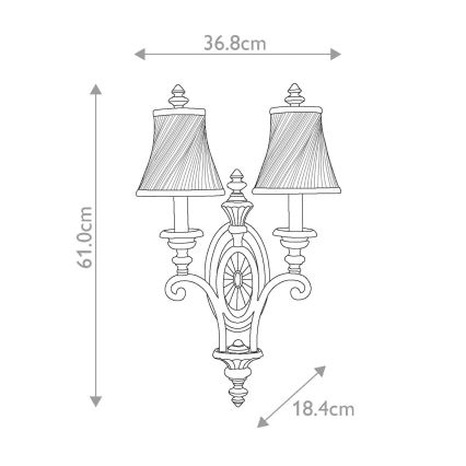 Feiss - Sienas lampa DRAWING ROOM 2xE14/60W/230V