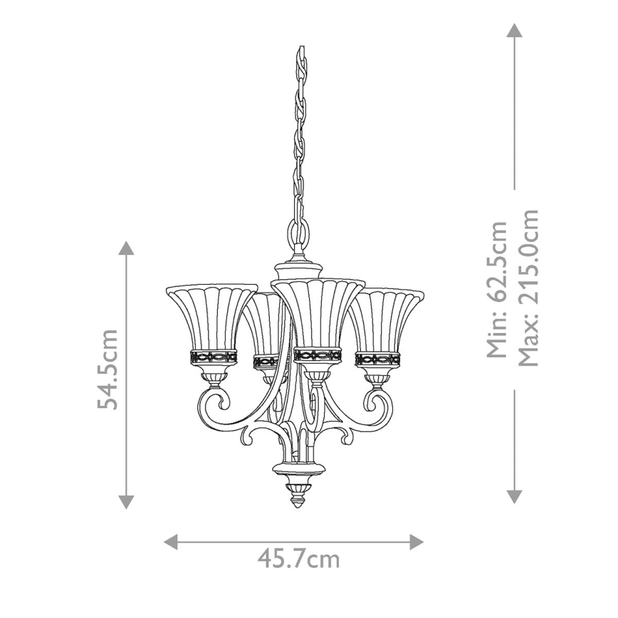 Feiss - Lustra ar ķēdi DRAWING ROOM 4xE27/60W/230V