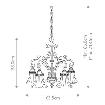 Feiss - Lustra ar ķēdi DRAWING ROOM 5xE27/60W/230V