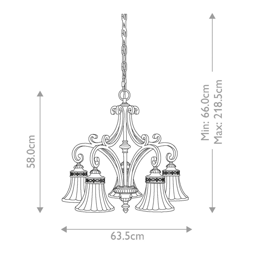 Feiss - Lustra ar ķēdi DRAWING ROOM 5xE27/60W/230V