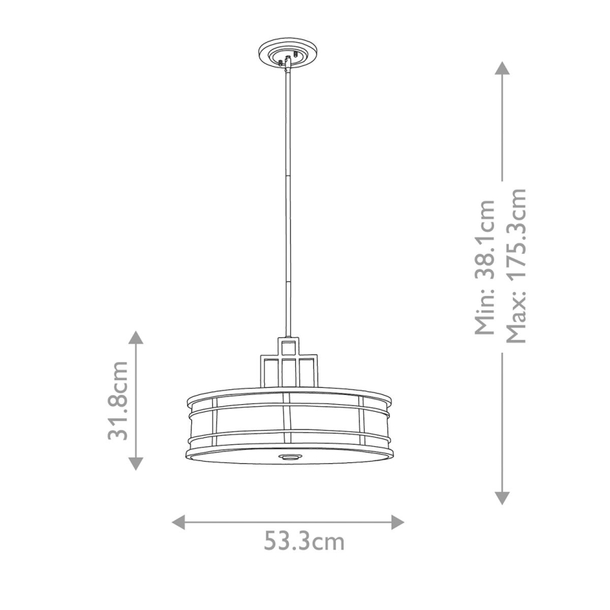 Feiss - Lustra ar stieni FUSION 3xE27/60W/230V