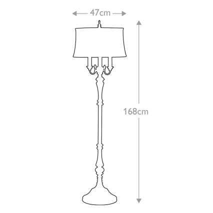 Feiss - Grīdas stāvlampa GIBSON 4xE27/60W/230V