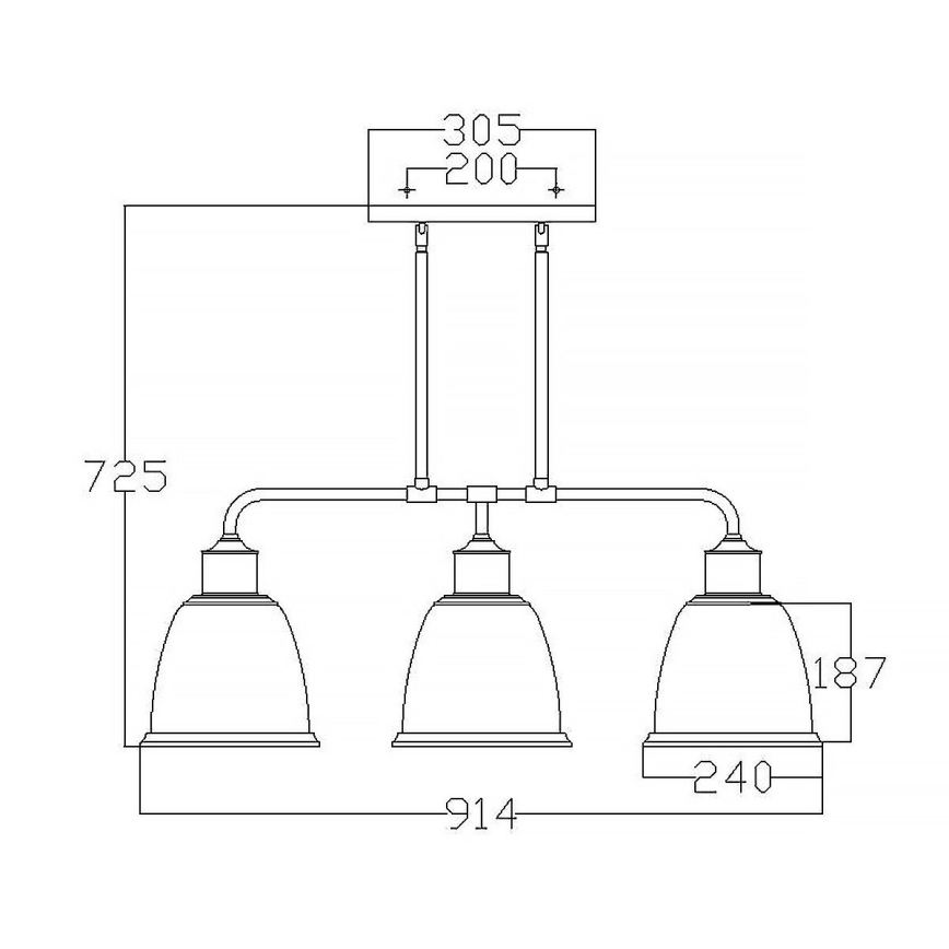 Feiss - Lustra ar stieni HOBSON 3xE27/60W/230V