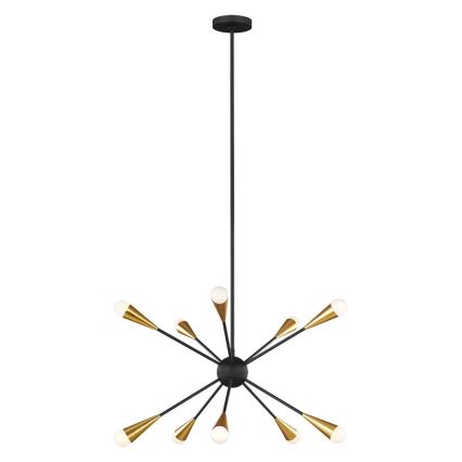Feiss - LED Lustra ar stieni JAX 10xG9/3W/230V melna/zelta