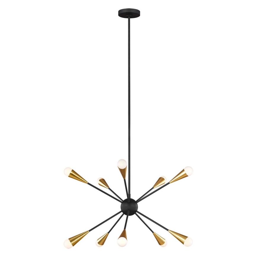 Feiss - LED Lustra ar stieni JAX 10xG9/3W/230V melna/zelta