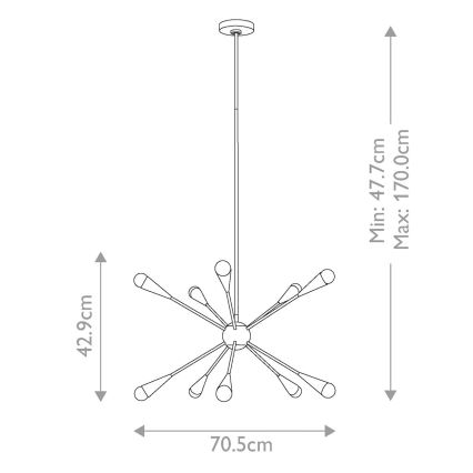 Feiss - LED Lustra ar stieni JAX 10xG9/3W/230V spīdīgi hromēts