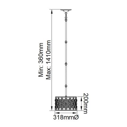 Feiss - Lustra ar stieni LUCIA 1xE27/60W/230V