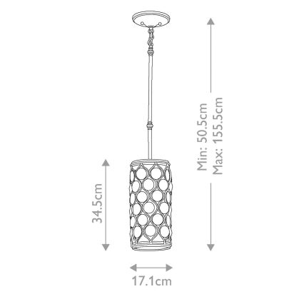 Feiss - Lustra ar stieni LUCIA 1xE27/60W/230V