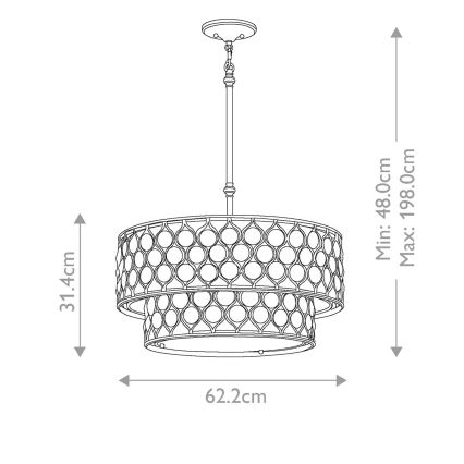 Feiss - Lustra ar stieni LUCIA 6xE27/60W/230V