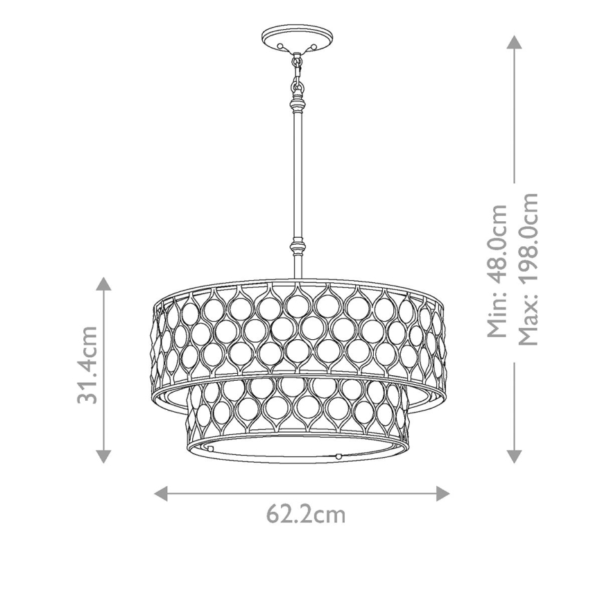 Feiss - Lustra ar stieni LUCIA 6xE27/60W/230V