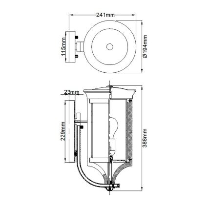 Feiss - Āra sienas lampa MERRILL 1xE27/60W/230V IP44