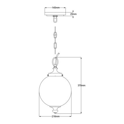 Feiss - Lustra ar ķēdi PARKMAN 1xE27/60W/230V