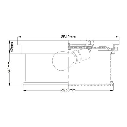 Feiss - Vannas istabas griestu gaismeklis PAYNE 2xE27/60W/230V IP44 matēts hroms