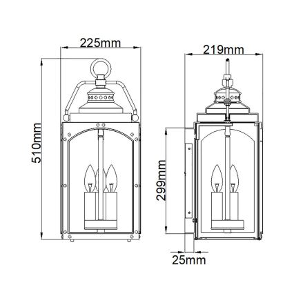 Feiss - Āra sienas lampa RANDHURST 3xE14/40W/230V IP44