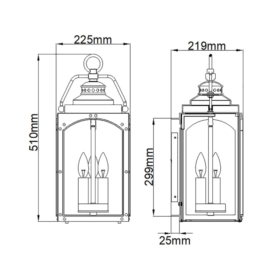 Feiss - Āra sienas lampa RANDHURST 3xE14/40W/230V IP44
