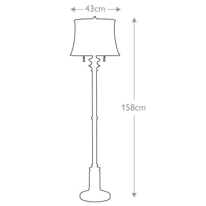 Feiss - Grīdas stāvlampa STATEROOM 2xE27/60W/230V sudraba