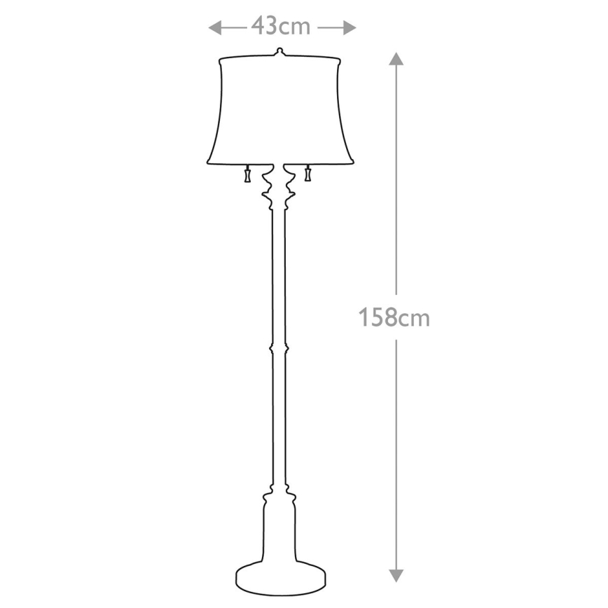Feiss - Grīdas stāvlampa STATEROOM 2xE27/60W/230V sudraba