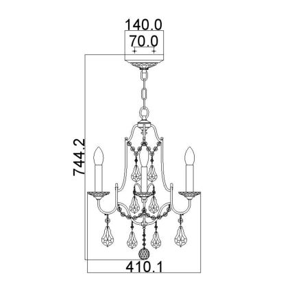 Feiss - Lustra ar ķēdi VALENTINA 4xE14/60W/230V