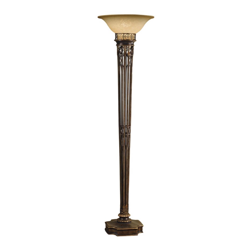 Feiss - Grīdas stāvlampa OPERA 1xE27/100W/230V bronza/bēša