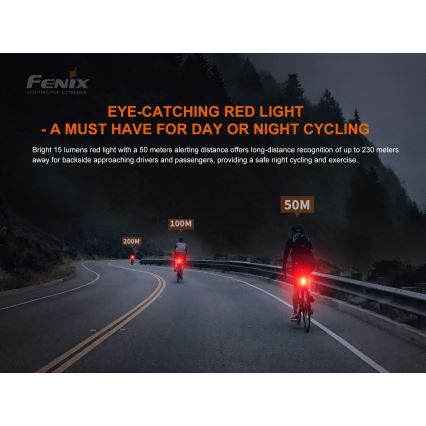 Fenix BC05RV20 - LED Uzlādējams velosipēda lukturītis LED/USB IP66 15 lm 120 hrs