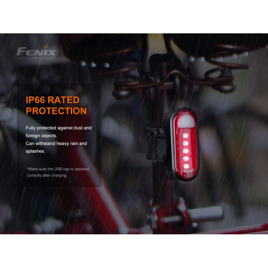Fenix BC05RV20 - LED Uzlādējams velosipēda lukturītis LED/USB IP66 15 lm 120 hrs