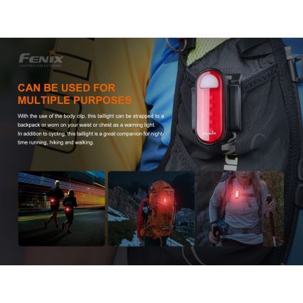 Fenix BC05RV20 - LED Uzlādējams velosipēda lukturītis LED/USB IP66 15 lm 120 hrs