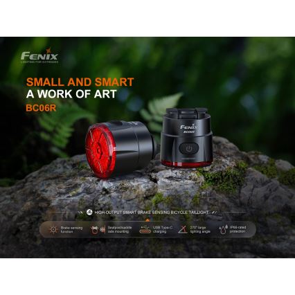 Fenix BC06R - LED Aptumšojama uzlādējama velosipēdu lampa LED/USB IP66 90 lm 24,5 h 560 mAh