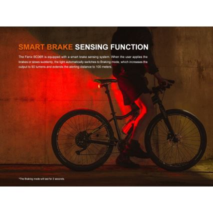 Fenix BC06R - LED Aptumšojama uzlādējama velosipēdu lampa LED/USB IP66 90 lm 24,5 h 560 mAh