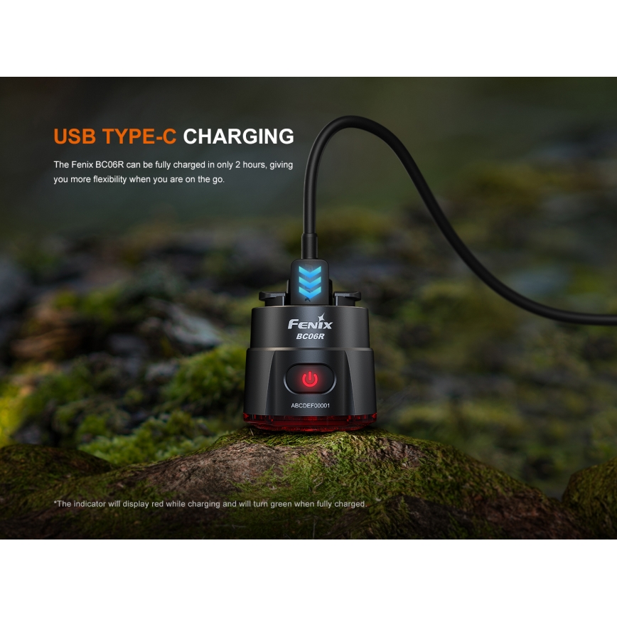 Fenix BC06R - LED Aptumšojama uzlādējama velosipēdu lampa LED/USB IP66 90 lm 24,5 h 560 mAh