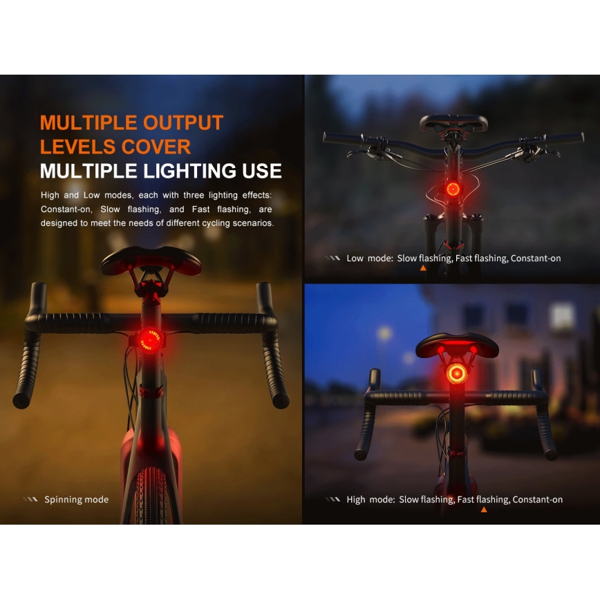 Fenix BC06R - LED Aptumšojama uzlādējama velosipēdu lampa LED/USB IP66 90 lm 24,5 h 560 mAh
