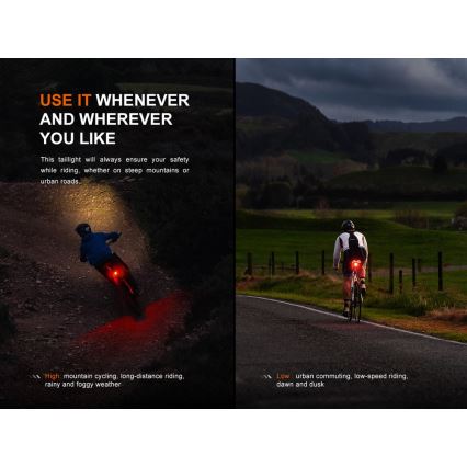 Fenix BC06R - LED Aptumšojama uzlādējama velosipēdu lampa LED/USB IP66 90 lm 24,5 h 560 mAh
