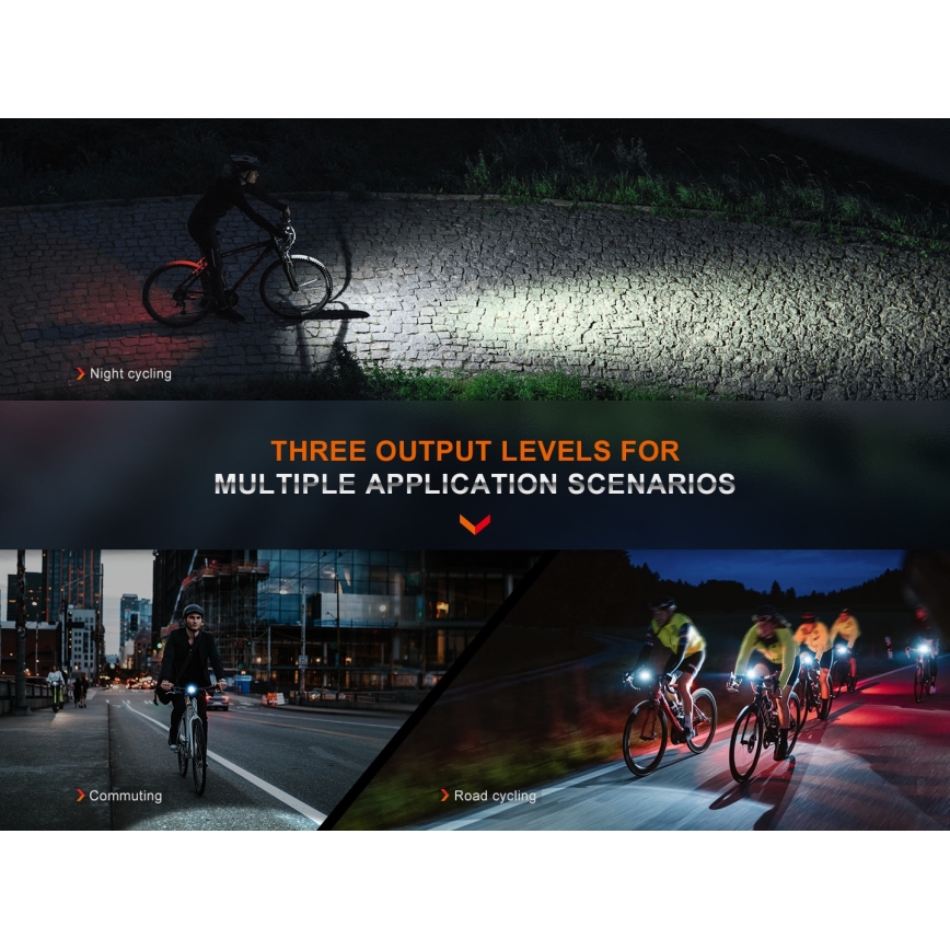 Fenix BC15R - LED Aptumšojama uzlādējama velosipēdu lampa LED/USB IP66 400 spīdīgs 31,5 h 2600 mAh