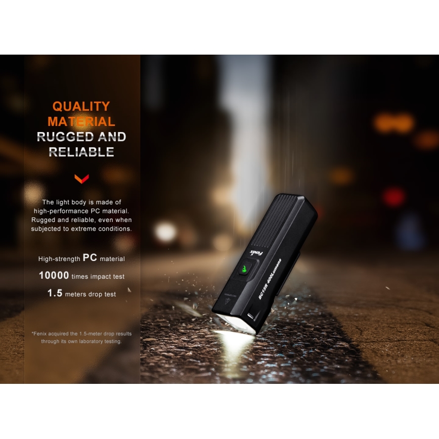 Fenix BC15R - LED Aptumšojama uzlādējama velosipēdu lampa LED/USB IP66 400 spīdīgs 31,5 h 2600 mAh