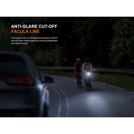 Fenix BC22R - LED uzlādējamais velosipēda lukturis ar regulējamu spilgtumu LED/USB 3400 mAh IP66 1400 lm 41 h melns